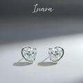 Inara Studs: Platinum 950 Heart Diamond Earrings